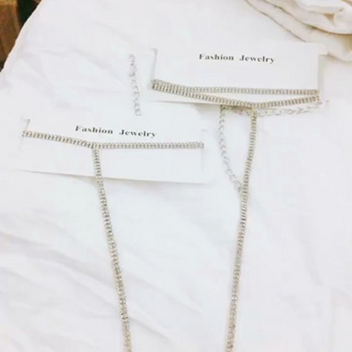 Choker tatoo vòng cổ cá tính hạt đá lấp lánh dây chuyền phong cách độc đáo