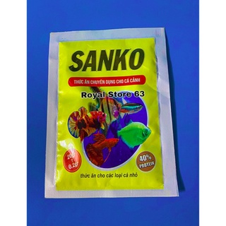 Cám Cá Nhỏ Gói Vàng Sanko - Thức Ăn Thủy Sinh, Cá Guppy, Các Loại Cá Khác | 20gr