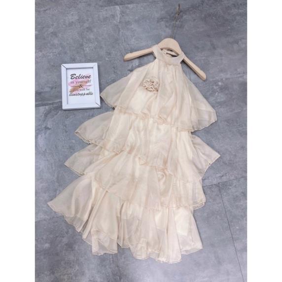 Váy Yếm Be Maxi Cổ Hoa Thiết Kế Tầng Siêu Xinh | BigBuy360 - bigbuy360.vn