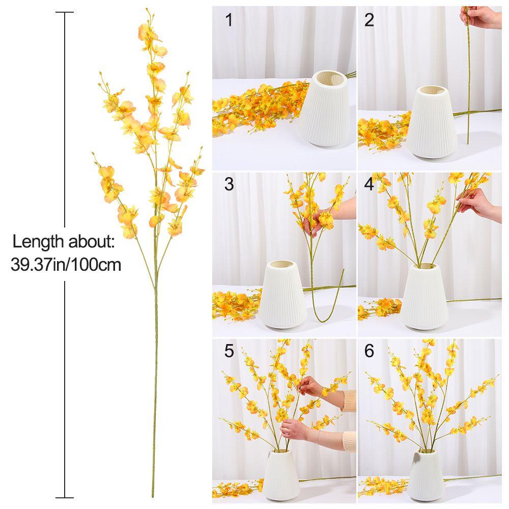 KUNHEV Hoa Phong Lan Giả Bằng Lụa Trang Trí Nhà Cửa 100CM