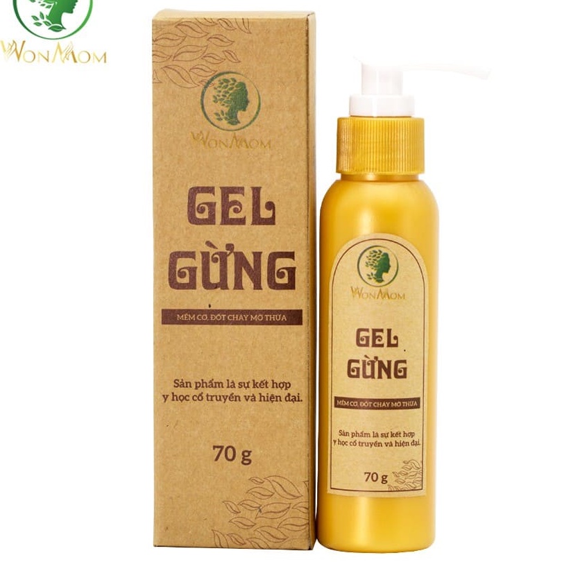 [CHÍNH HÃNG WONMOM] GEL GỪNG THẢO DƯỢC MASSAGE TAN MỠ BỤNG SAU SINH WONMOM 70G – GEL GỪNG MASSAGE