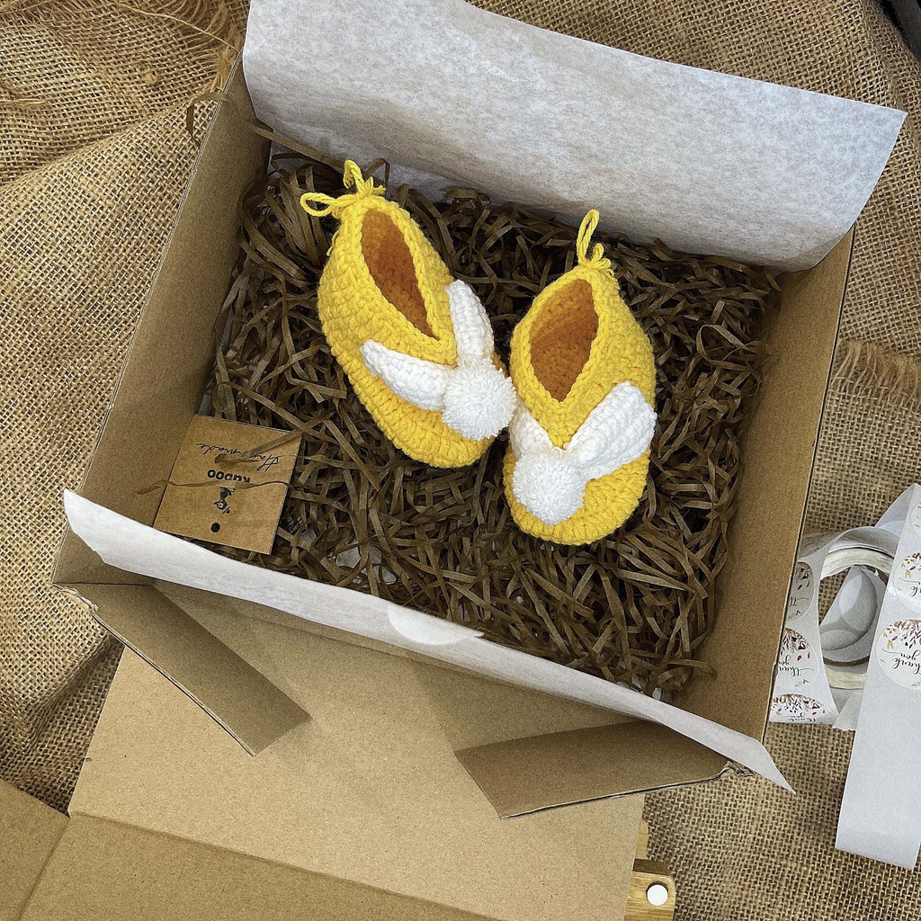 Giày len móc handmade thời trang Trẻ sơ sinh/ giày cho bé sợi len đan mềm mịn OIBECUNG Pk. 111