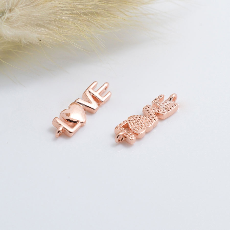 [CHR6] Phụ kiện trang sức (DIY) - Charm nối chuỗi LOVE làm vòng cổ vòng tay