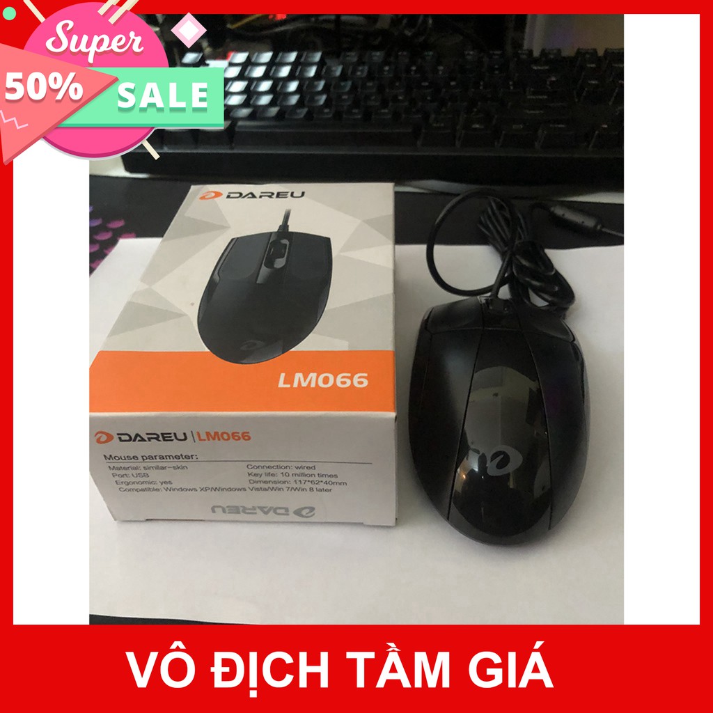 Chuột Dareu LM066 - Màu đen - Chính hãng - Bảo hành 24 tháng - Cam kết lỗi 1 đổi 1