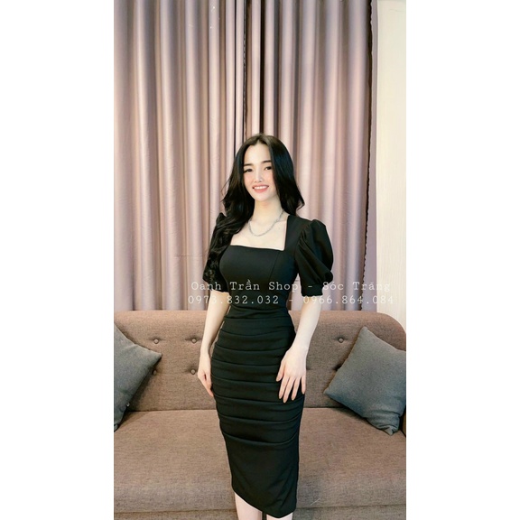 Đầm Nữ Body Chất Umi Có Mút Cổ Vuông Tay Bồng Đi Tiệc, Đi Chơi, Du Lịch Hot Trend NEW UNISEX