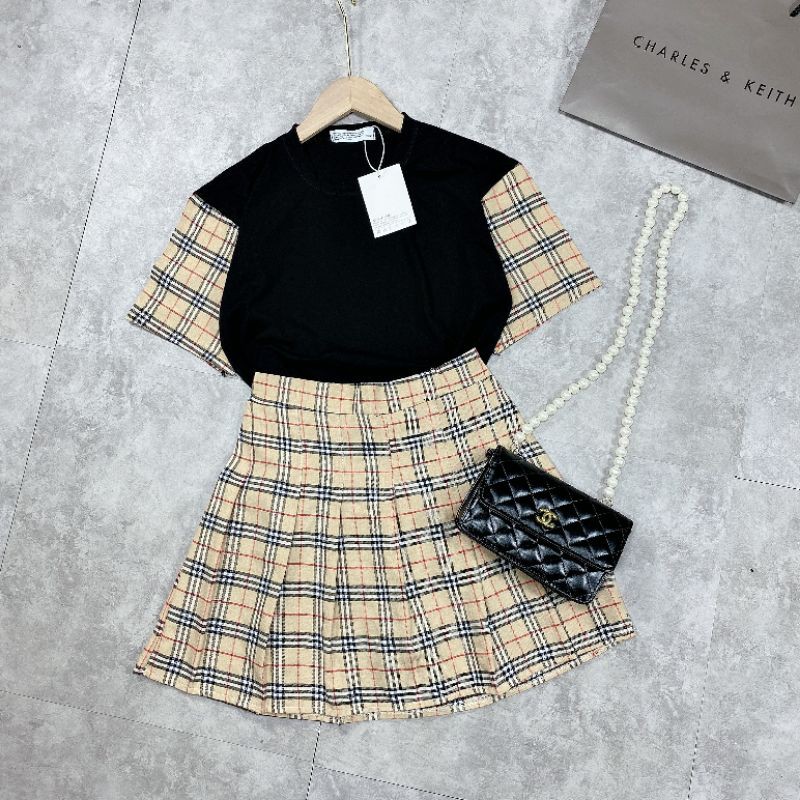 Sét áo phối mix chân váy BBR siêu xinh | BigBuy360 - bigbuy360.vn