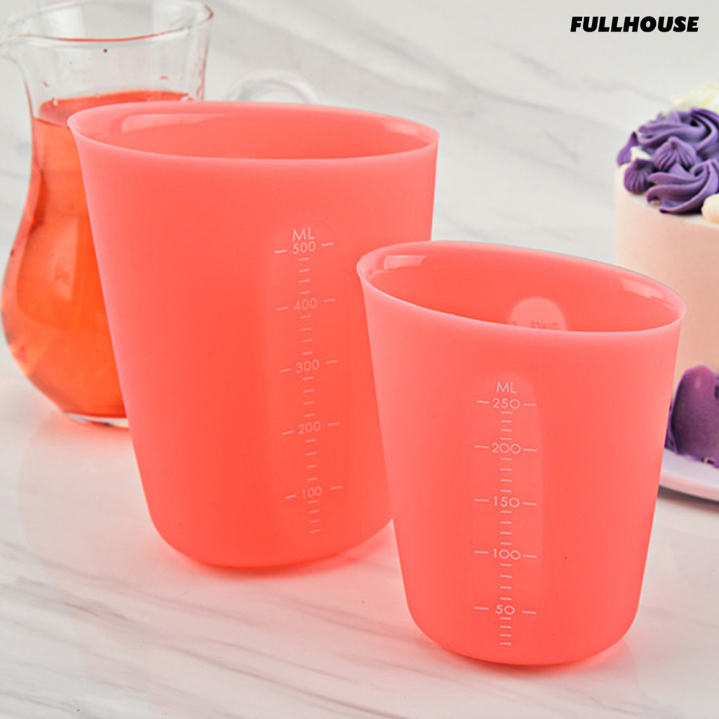 HOUSE ❤❤ Juice Cup Non-slip Smooth Tool for Baking Edge Easy to Clean Silicone Measuring Cup