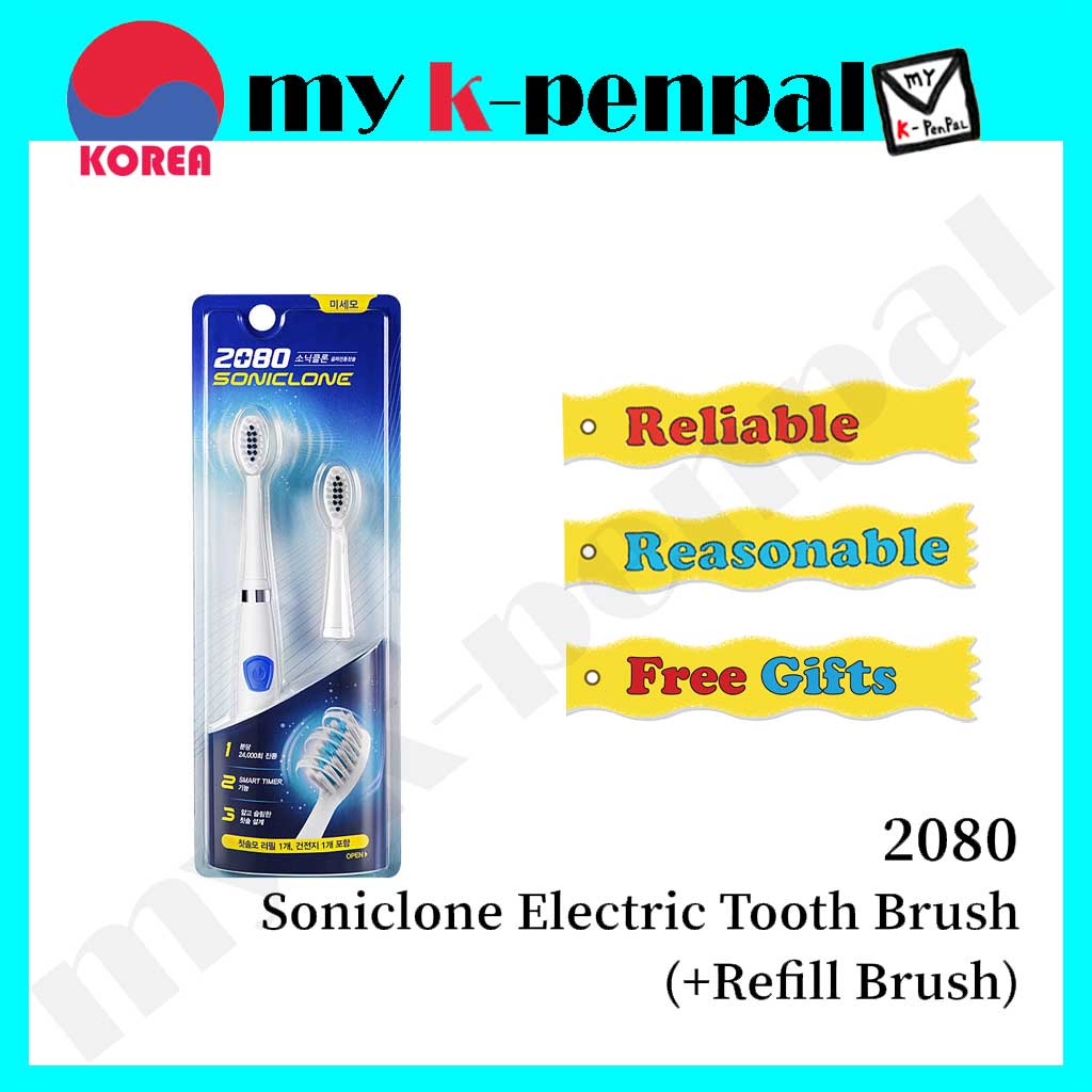 Bàn Chải Đánh Răng Điện Soniclone 1EA (+Bàn chải để nạp lại 1EA) Chăm Sóc Răng Tại Nhà / Được vận chuyển từ Hàn Quốc