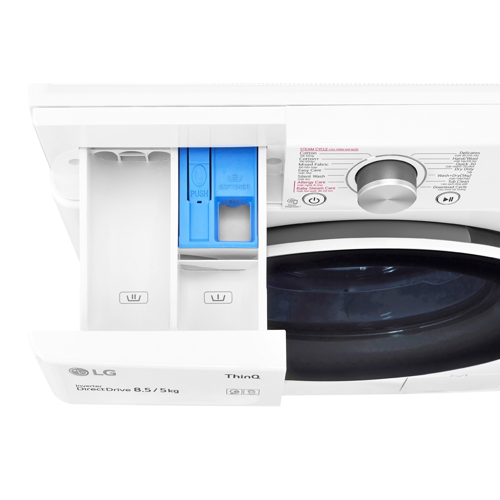 Máy giặt sấy LG Inverter 8.5 kg FV1408G4W - Chính hãng 100%