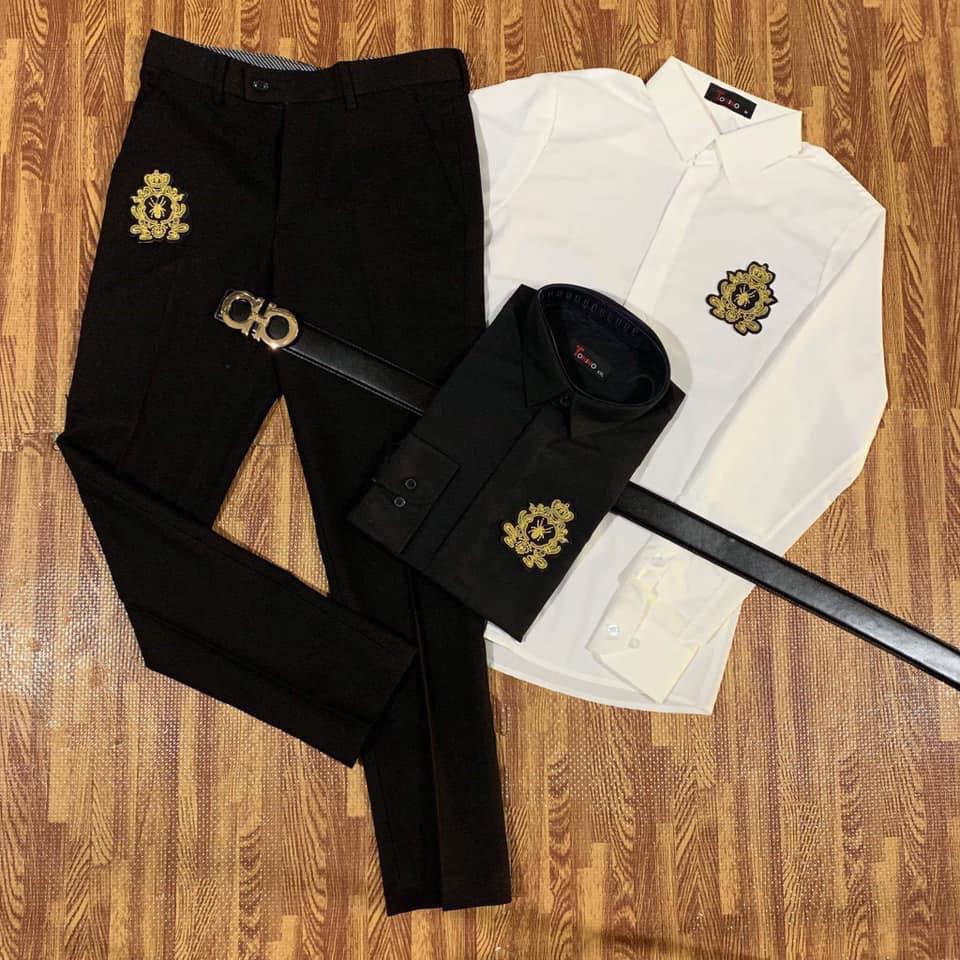 🍀Set Quần Âu/Và Áo Sơ Mi Thêu Ong Vàng Cao Cấp🍀