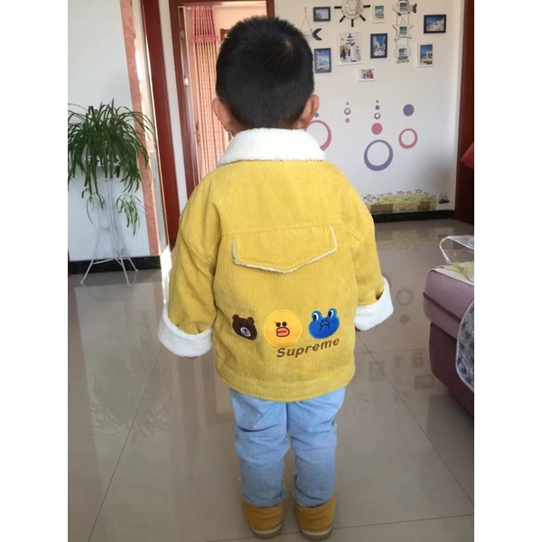 Áo Khoác Nhung Tăm Lót Lông Siêu Ấm Cho Bé Trai Gái