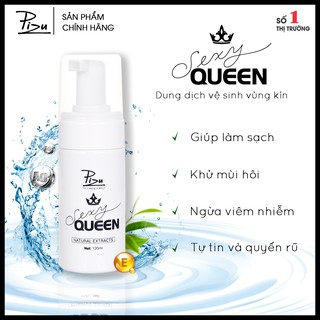 Dung dịch vệ sinh phục hồi tươi trẻ vùng kín- nano bạc giảm ngứa- pizu sexy queen 150ml