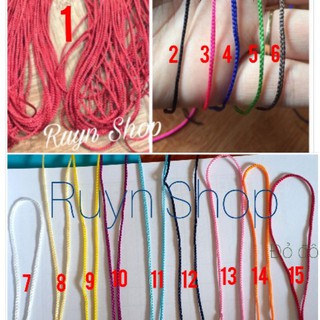[Bảng 15 màu] 20m dây dù mềm thắt vòng, xỏ hạt size 0.8mm
