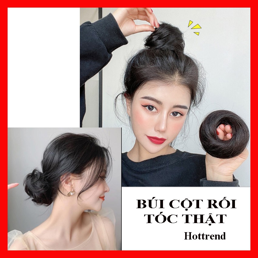 [Mã 44FASHIONSALE1 giảm 10K đơn 50K]Búi tóc giả cột rối mini - dệt tóc thật 100% - Búi mini tóc thật