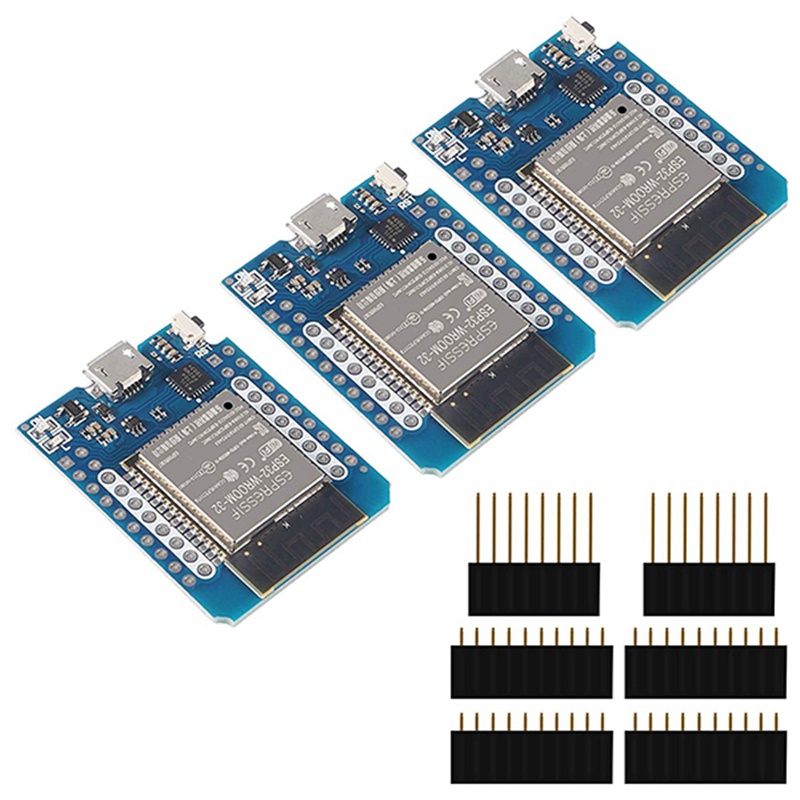 Set 3 Bảng Mạch Phát Triển Wifi Bluetooth Iot D1 Mini Nodemcu Esp32 Esp-Wroom-32 Wlan 5v Tương Thích Với Arduino