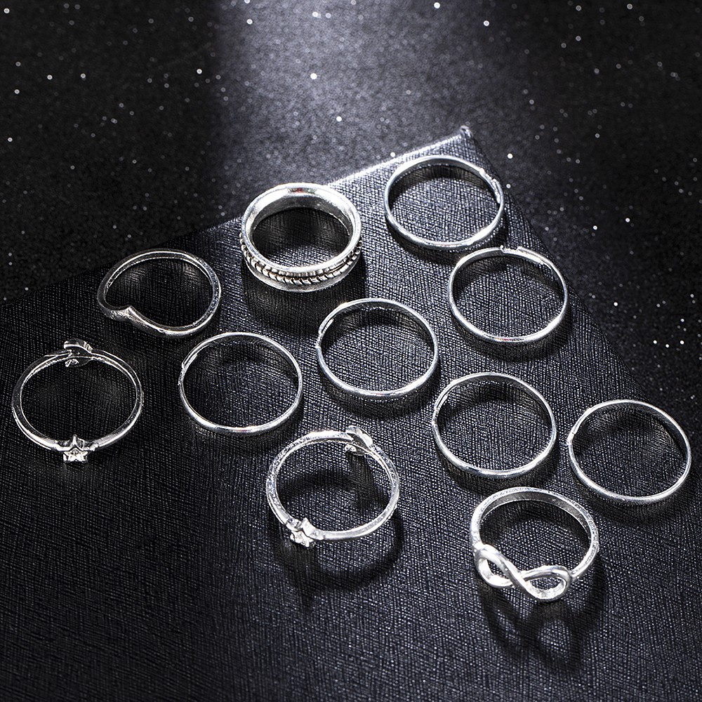 Set 12 Nhẫn Đeo Khớp Ngón Tay Phong Cách Retro Cho Nữ