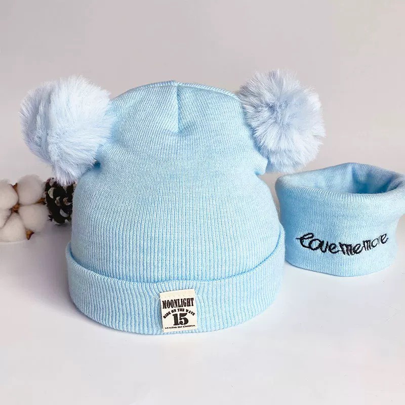 Bộ Khăn Mũ Len Cho Bé Kiểu Dáng Hàn Quốc.