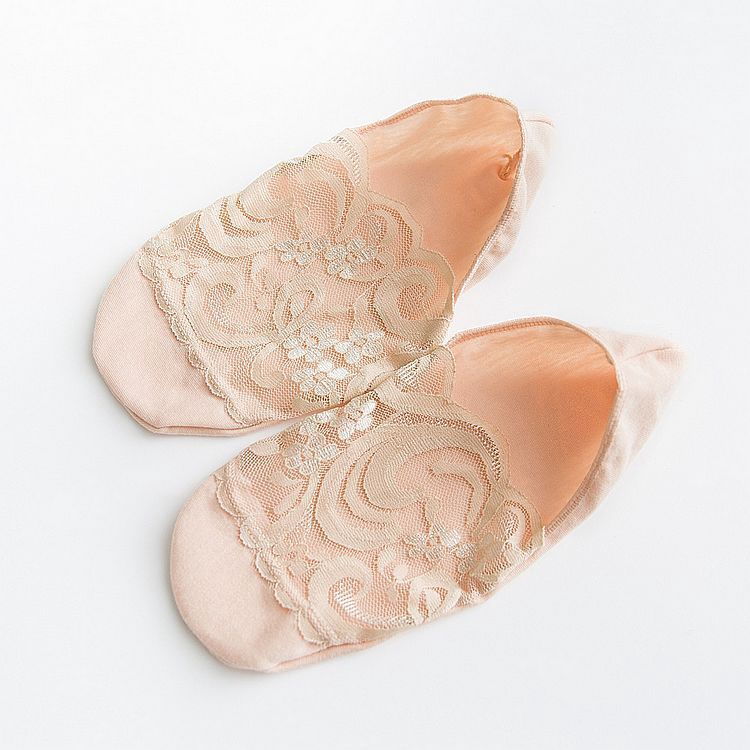 Vớ vải cotton trơn màu co giãn có đệm gel chống trượt vô hình dành cho nữ mùa hè
