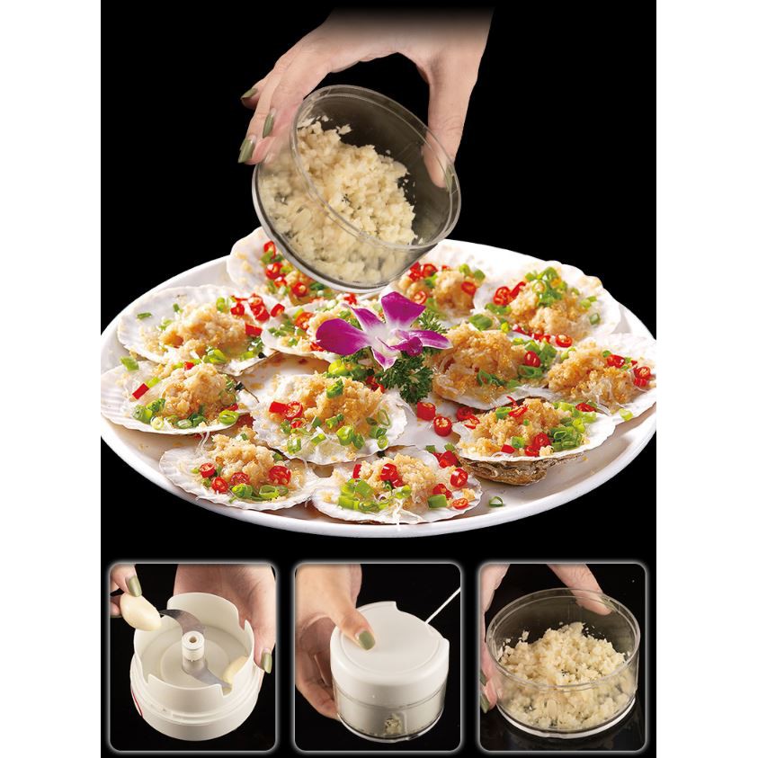 Máy Xay Ép Đa Năng Bằng Tay Xay Hành Tỏi Ớt Trái Cây Đánh Trứng Dụng Cụ Cầm Tay Băm Nhỏ Hoa Rau Củ Quả Mini