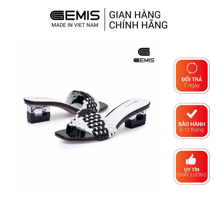 Guốc cao gót 5cm GEMIS - GM00262 Đen/Hồng