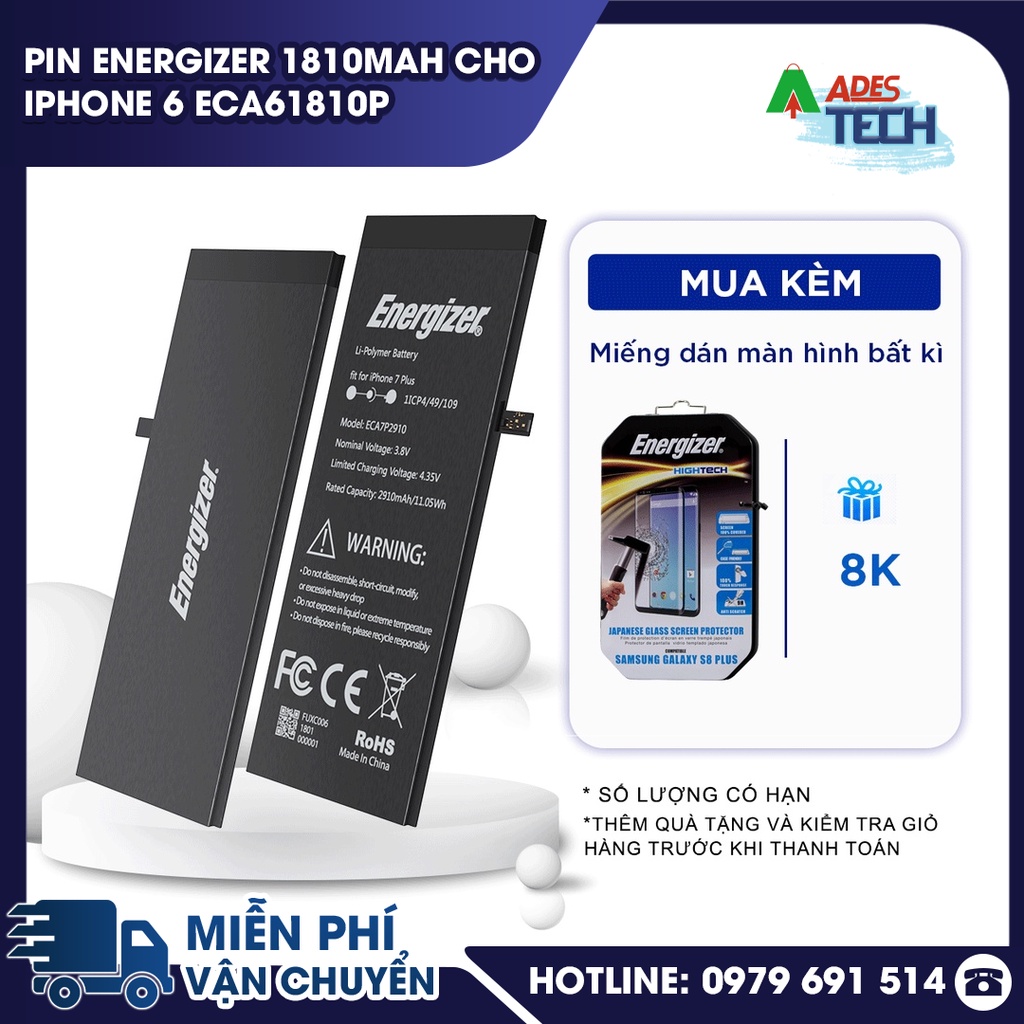Pin Energizer 1810mAh cho iPhone 6 ECA61810P - BẢO HÀNH 12 THÁNG
