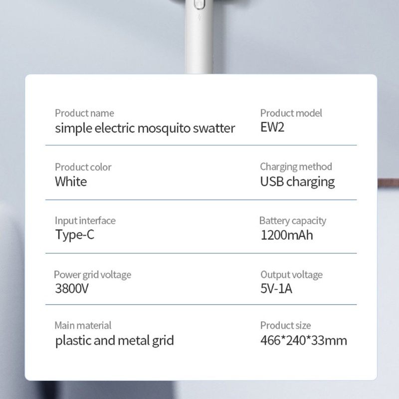 Vợt Điện Diệt Muỗi / Côn Trùng Có Thể Sạc Lại Bằng Cổng USB