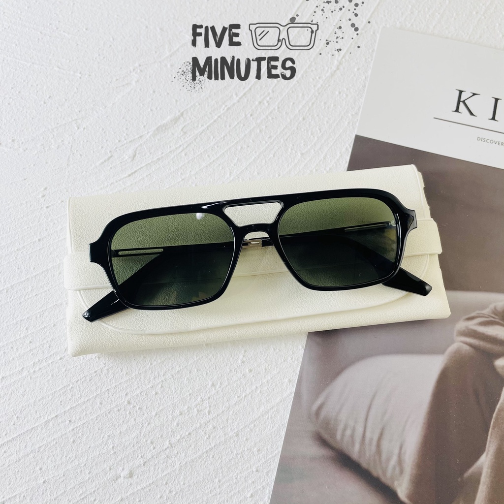 Gọng kính râm nam nữ, kim loại chắc chắn viền mắt nhựa dẻo mắt ngang nhiều màu Fiveminutes Unisex Nam nữ