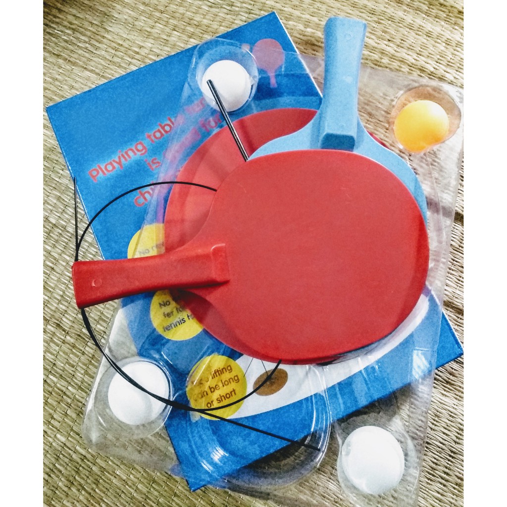 [ 03 BANH + 02 VỢT GỖ ] bộ đồ chơi bóng bàn thông minh Free Tab cho bé tập phản xạ