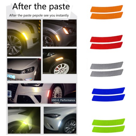 Miếng dán decal sticker tấm chắn bùn phản quang cảnh bảo thông dụng cho xe hơi ô tô tương thích Toyota Vios Innova