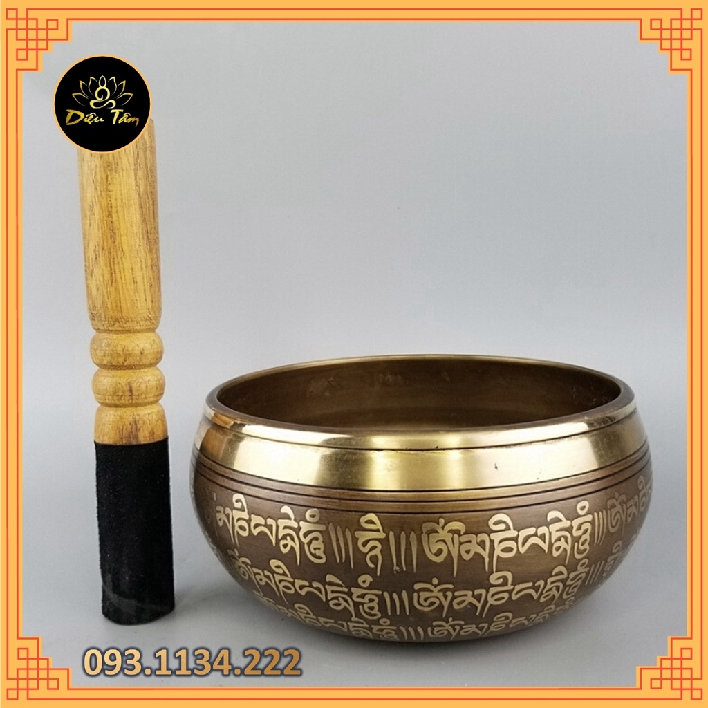 Chuông xoay hát Nepal thủ công handmade - 1 bộ set - thanh âm thiền tịnh mẫu 1 phật