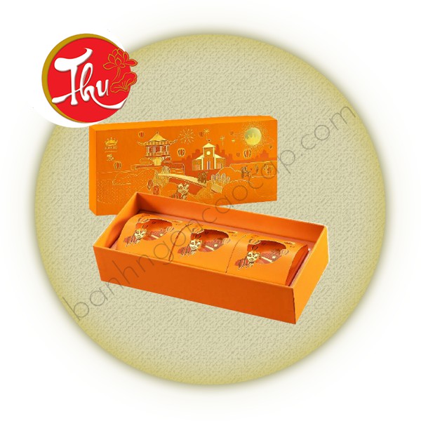 HỘP 6 BÁNH TRUNG THU KINH ĐÔ LAVA TRỨNG CHẢY LAVA 80GR/BÁNH ( 1 HỘP 3 VỊ : ĐẬU XANH CHÀ BÔNG,PHÔ MAI ,TRỨNG SỮA)