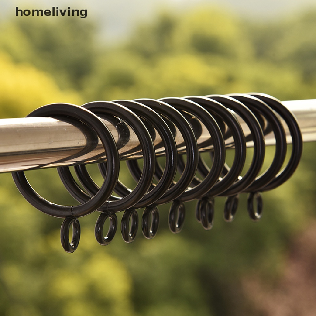 Bộ 10 Vòng Treo Rèm Cửa Bằng Kim Loại Màu Đen 5 Kích Cỡ Tiện Dụng