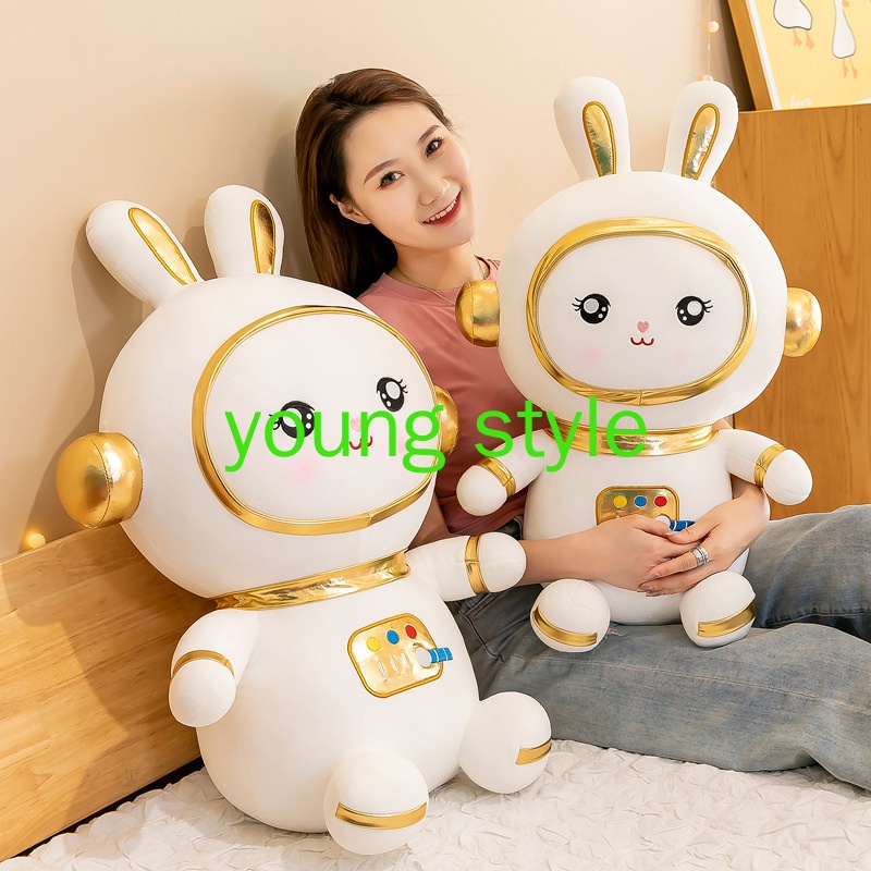 Gấu bông teddy bear thỏ du hành, thỏ nhồi bông du hành vũ trụ cực cute size 30cm