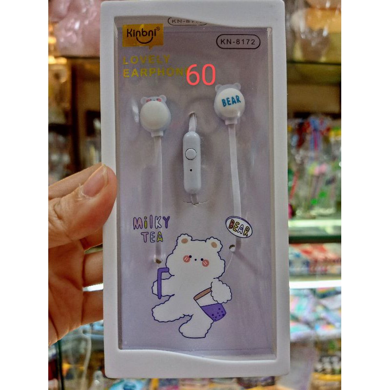 Tai nghe nhét tai có hình con thú dễ thương có micro