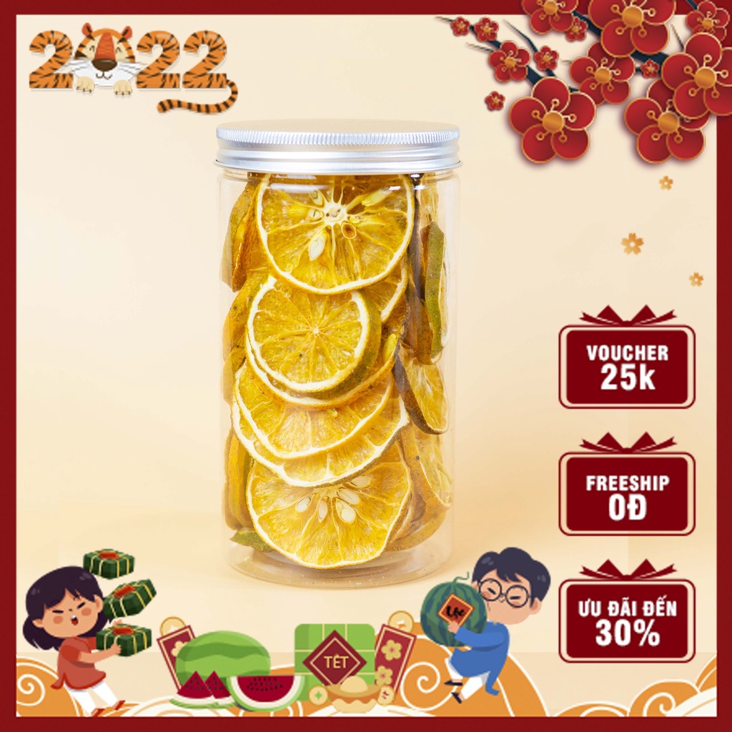 CAM VÀNG SẤY KHÔ, LÁT CAM SẤY TỰ NHIÊN DÙNG PHA TRÀ, NƯỚC DETOX GIẢM CÂN, TRANG TRÍ, DECOR PHÒNG 100GR - VƯỜN ORGANIC