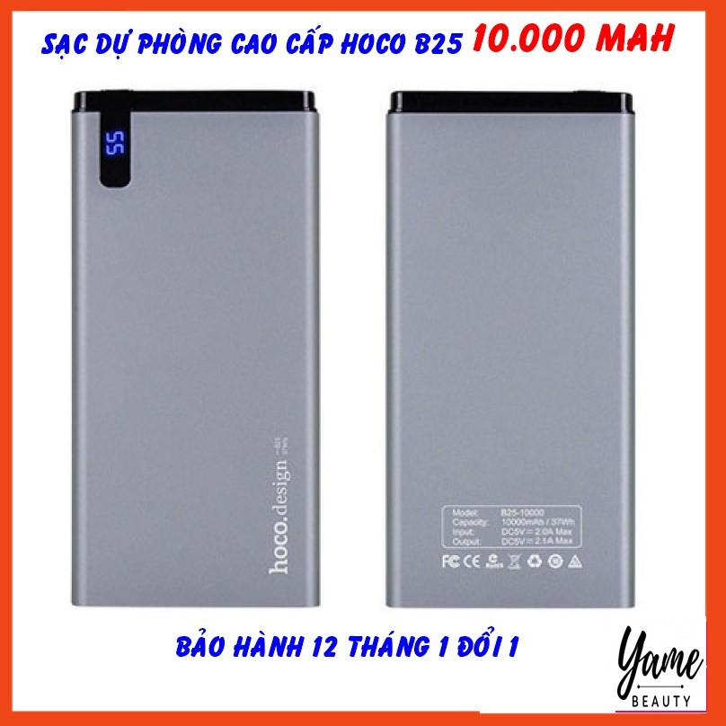 Pin Sạc Dự Phòng 10000 mAh Hoco B25 Metal Lõi Polymer Siêu Mỏng