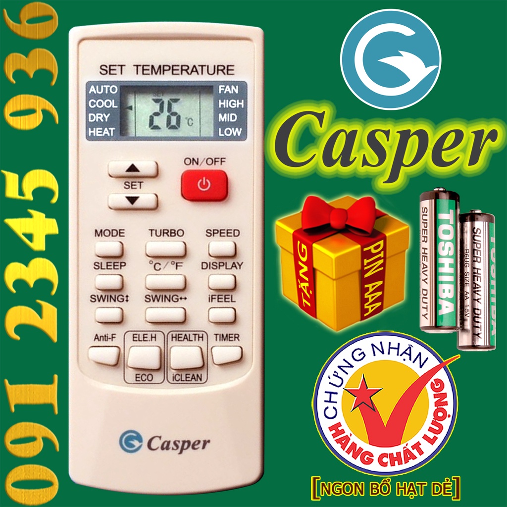 Điều khiển CASPER &quot;HÀNG ĐẸP&quot; cho điều hòa