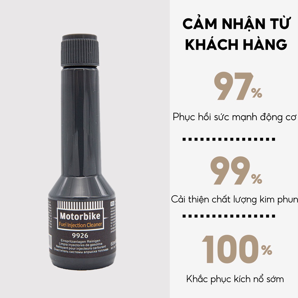 Vệ sinh buồng đốt kim phun xe máy Senfineco 9926 Motorbike Jet Cleaner dung tích 60ml