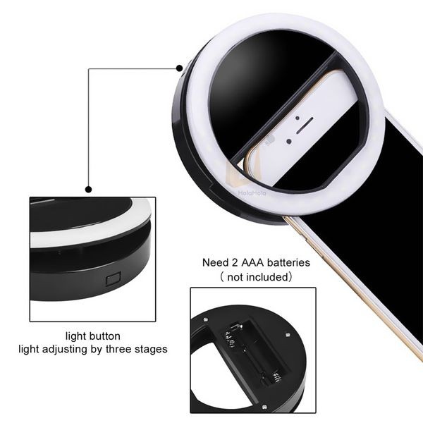 Đèn led tròn 3 chế độ hỗ trợ chụp ảnh cho điện thoại ( các dòng điện thoại) | BigBuy360 - bigbuy360.vn