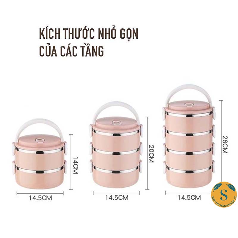 Cặp Lồng Cơm 4 Tầng, Hộp Đựng Cơm Văn Phòng, Hộp Giữ Nhiệt Cơm [HỘP CƠM]