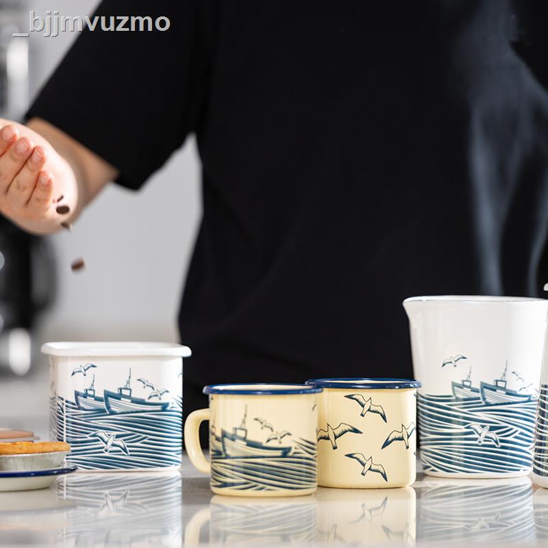 ☍ (HÀNG HOT)_bjjmvuzmoFeilong men sứ hình chim mòng biển Địa Trung Hải hộp bảo quản thực phẩm vuông có nắp tủ lạnh gia đ