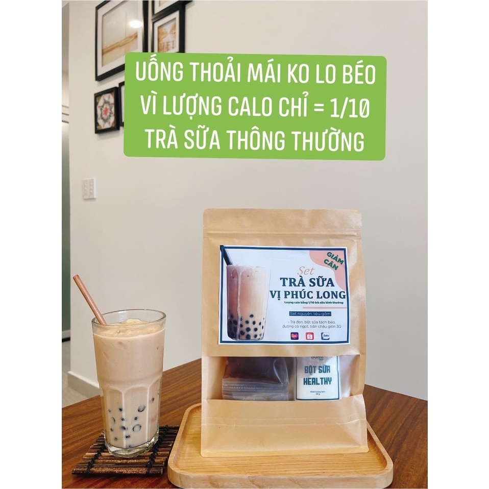 Trà sữa ít Calo 💥 CAO CẤP 💥 Trà Sữa Healthy Vị Phúc Long Kèm Trân Châu Siêu ngon, ít calo không sợ tăng cân