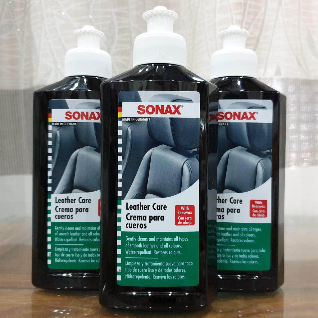 COMBO Dung dịch làm sạch nội thất SONAX & Kem bảo dưỡng ghế da SONAX Leather Care
