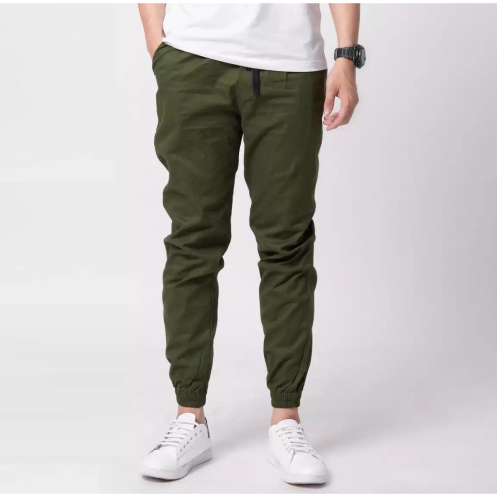 Quần jogger nam màu xanh rêu chất kaki mềm dáng đẹp phù hợp cho nam