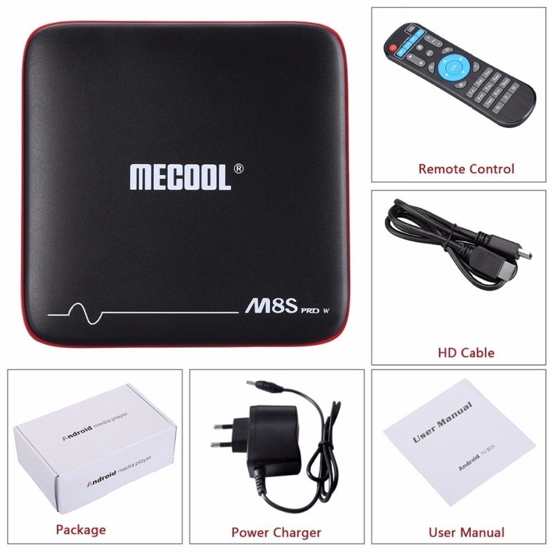 MECOOL M8S PRO w Amlogic S905W Quad Core 2GB 16GB    Điều khiển bằng giọng nói Android 7.1 TV Box Smart TV Box