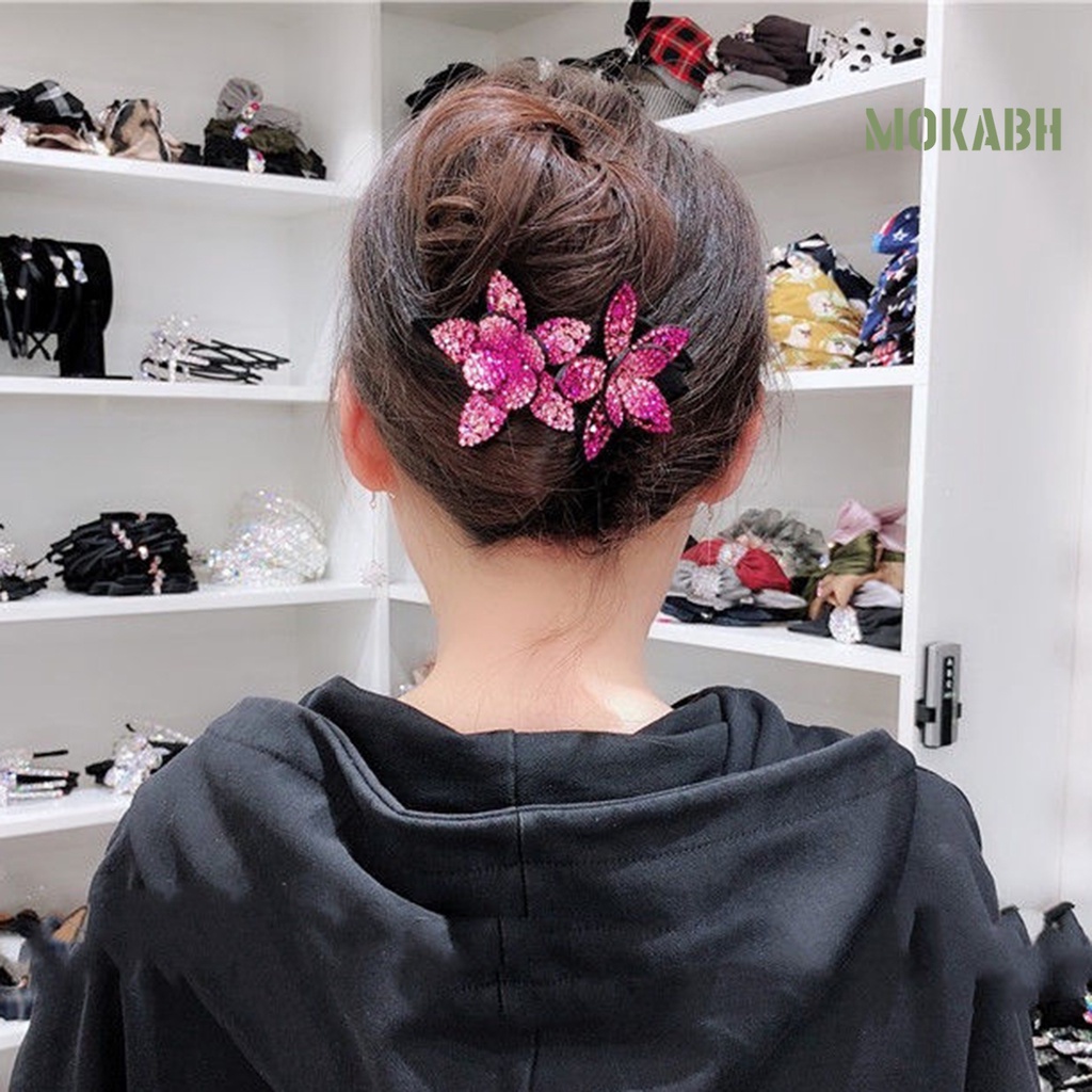 Kẹp Tóc Đính Đá Lấp Lánh Chống Trượt Tiện Dụng