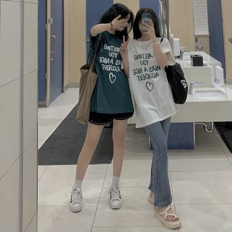 Áo thunCó Size tay lỡ unisex Meeting You