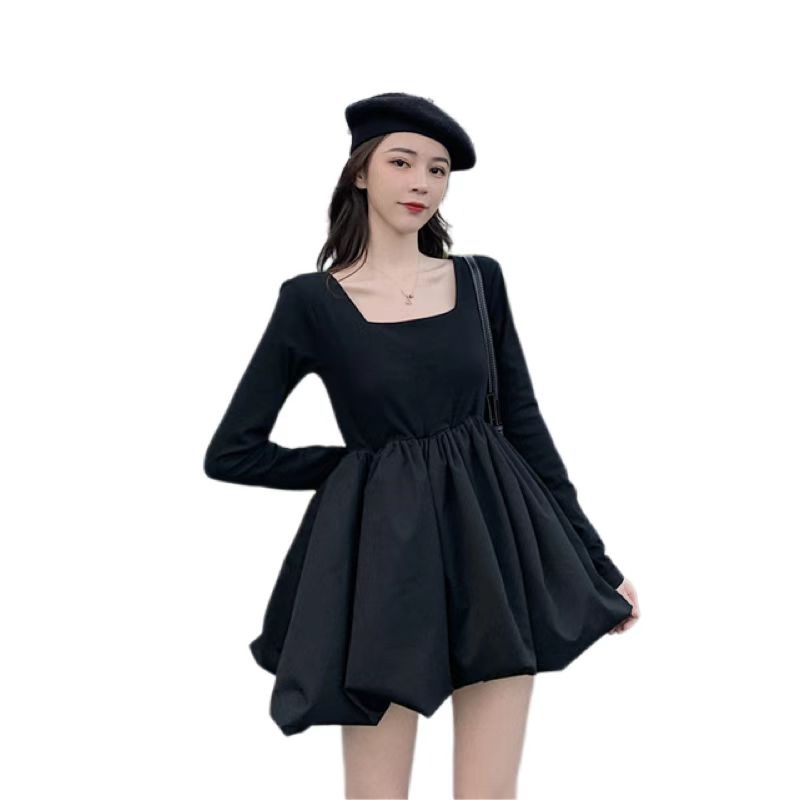 Đầm ngắn thời trang mùa thu Hàn Quốc đơn giản gợi cảm cho nữ