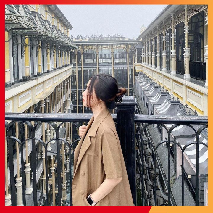 Áo BLAZER TAY NGẮN túi nắp, áo vest khoác ngoài trơn, áo vest 1 lớp style Hàn Quốc, QUYNHANHPUKA | BigBuy360 - bigbuy360.vn