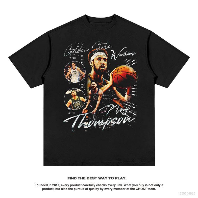 Hq1 Áo Thun Thể Thao Tay Ngắn Cổ Tròn NBA Klay Thompson Size QH1